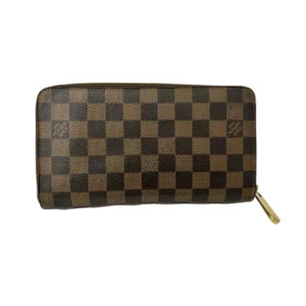 LOUIS VUITTON Damier Zippy Organizer Round Zipper Wallet Brown
